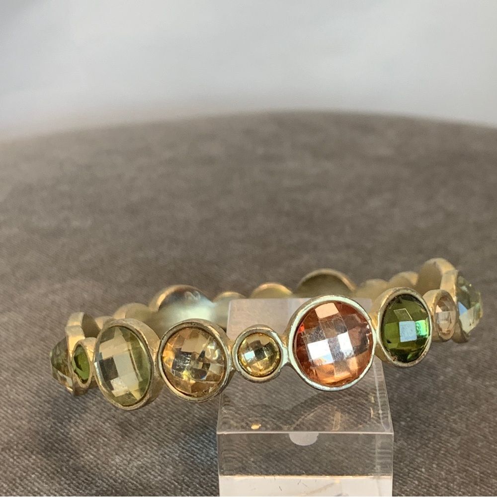🛍3/$20 Pastel pink green gold jewelled bangle bracelet